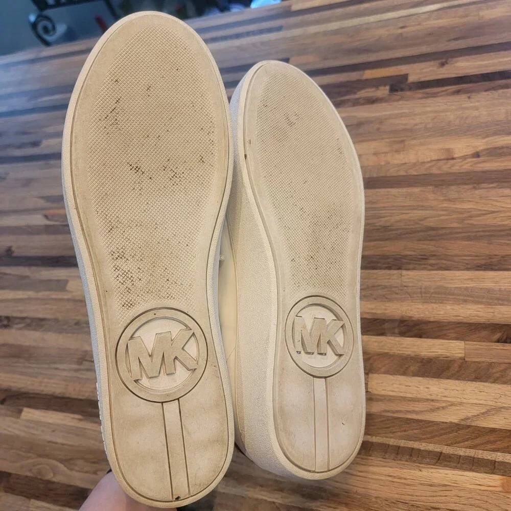 MICHAEL Michael Kors Mindy Floral Embellished White/Red Leather Sneakers - Picture 14 of 14